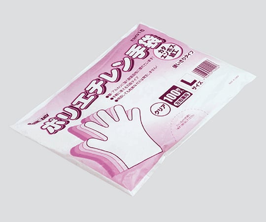 3-4880-01 ポリエチレン手袋（片面エンボス） S