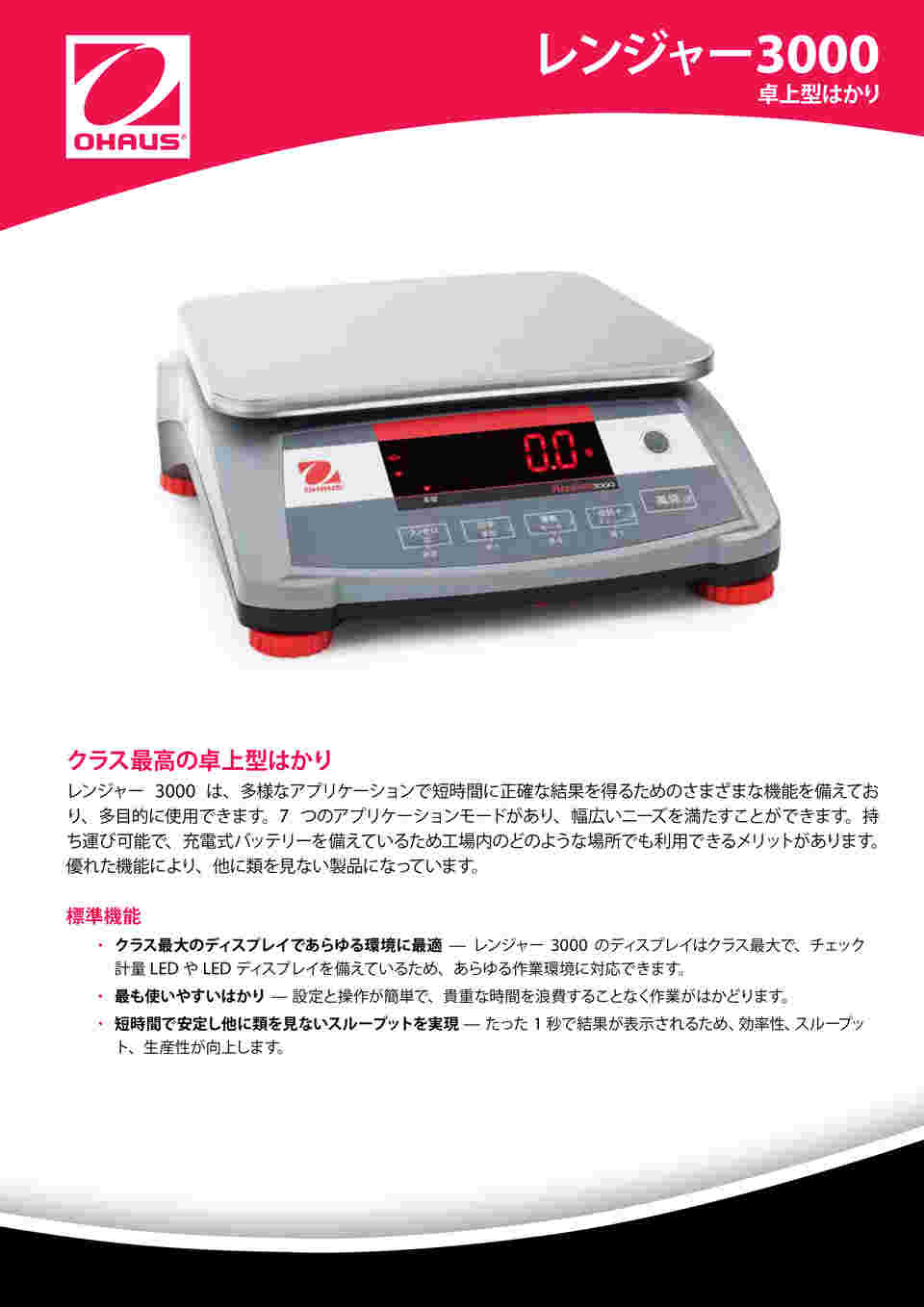 3-5127-05 レンジャーシリーズ卓上型はかり 30kg R31PE30 【AXEL