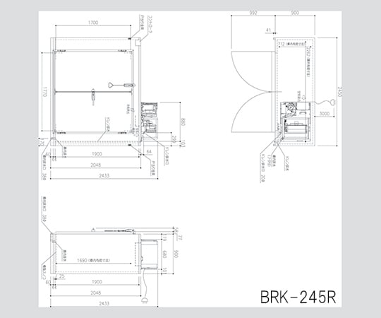 3-5183-03 プレハブ型冷蔵庫 2818L BRK-245R
