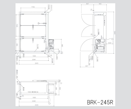 3-5183-05 プレハブ型冷蔵庫 3379L BRK-290R