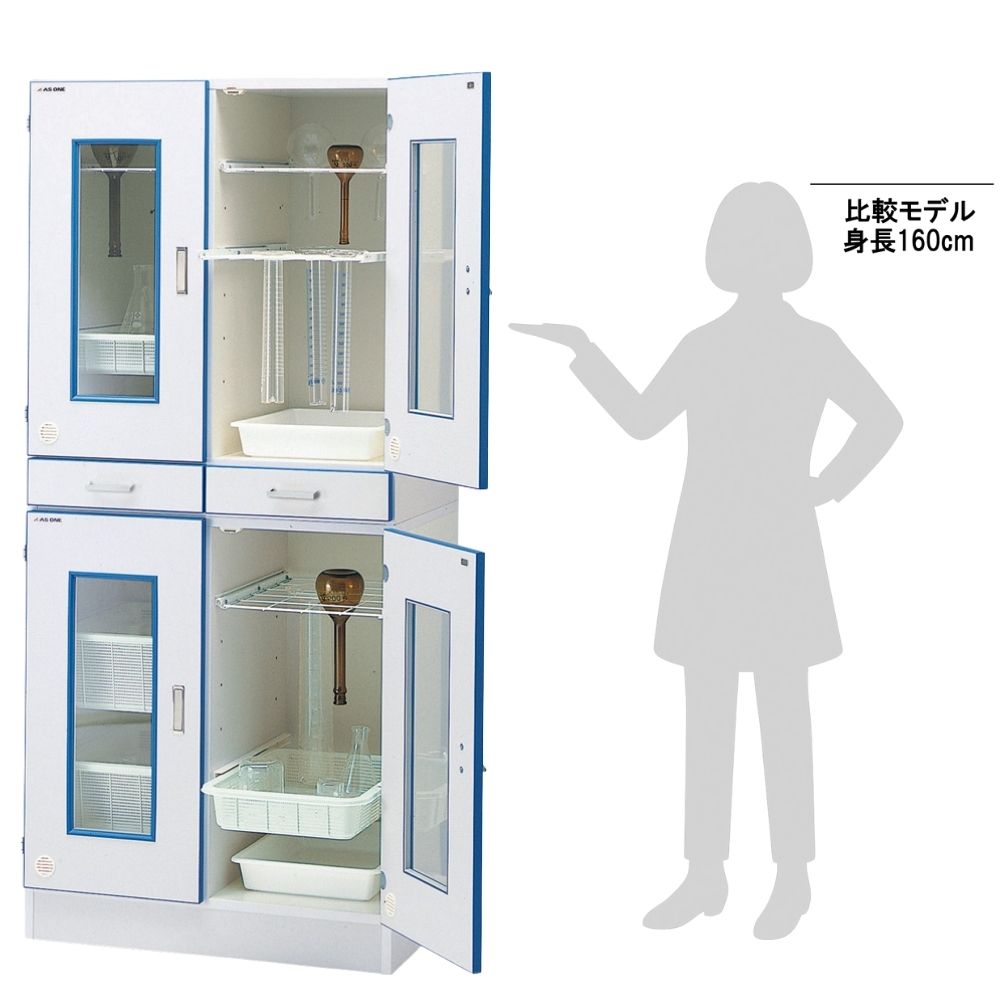 3-5312-23 ダストアウトR（ガラス器具保管庫） DR-1・2（上段・下段