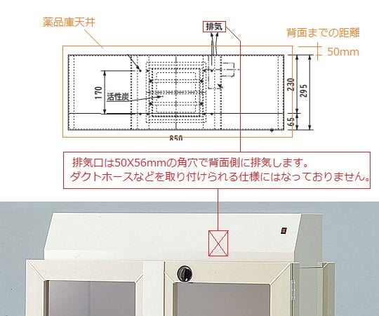 3-5318-11 排気機能付薬品庫用ファンユニット 【AXEL】 アズワン