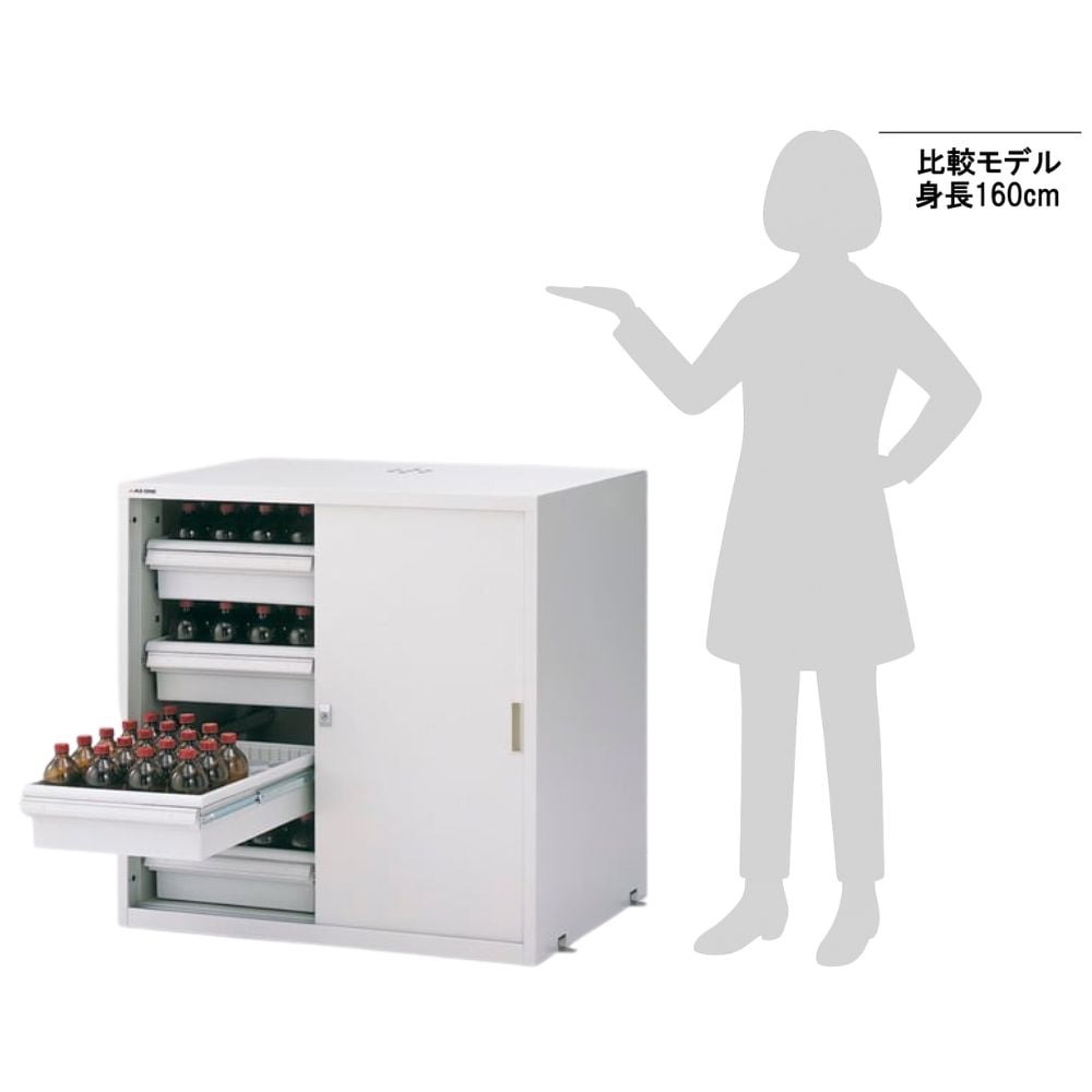 3-5345-21 耐震薬品庫（スチール製） 900×700×900mm SPW-990 【AXEL