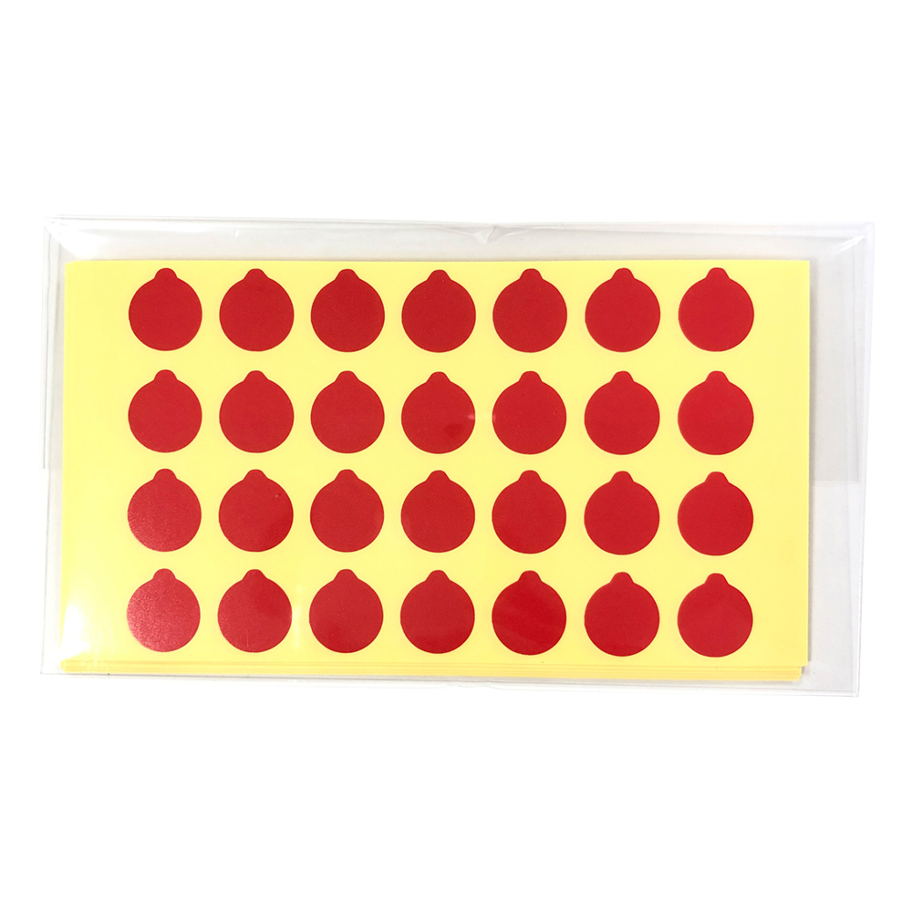 ラボ用マーキングラベル 丸型 φ12.5 赤 1袋（28枚×10シート入）