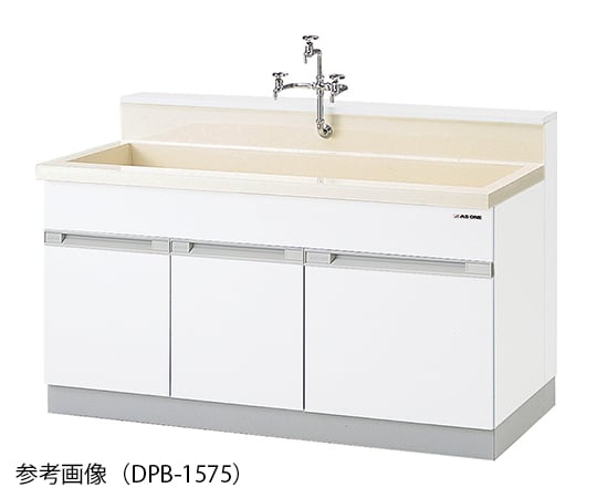 【大型商品※送料別途】アズワン3-5796-12　流し台 硬質PVC(塩化ビニル樹脂) 900×750×800/960mm　DPB-975