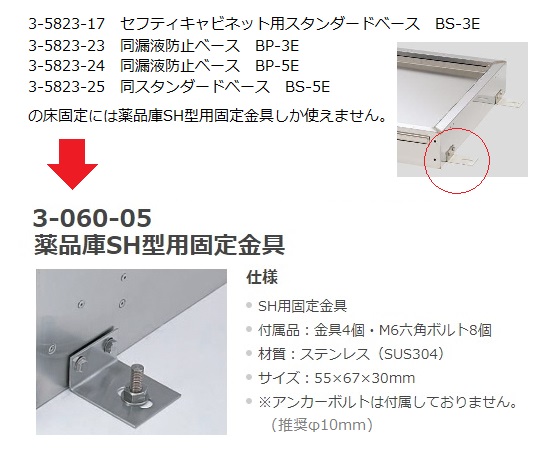 セフティキャビネット用漏液防止ベース　BP-3E