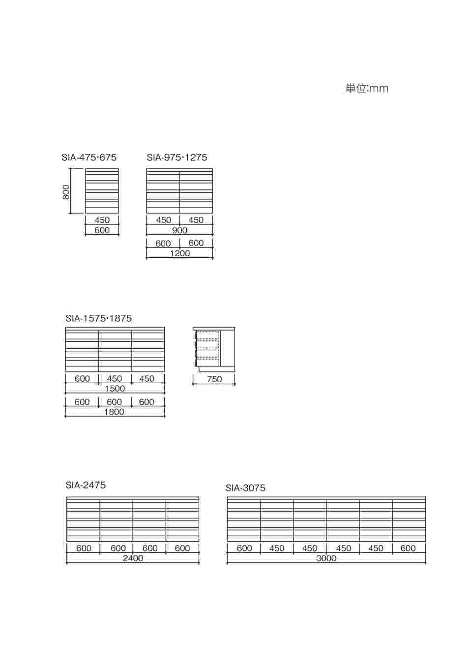 3-5824-32 サイド実験台 木製タイプ (600×750×800mm) SIA-675 【AXEL