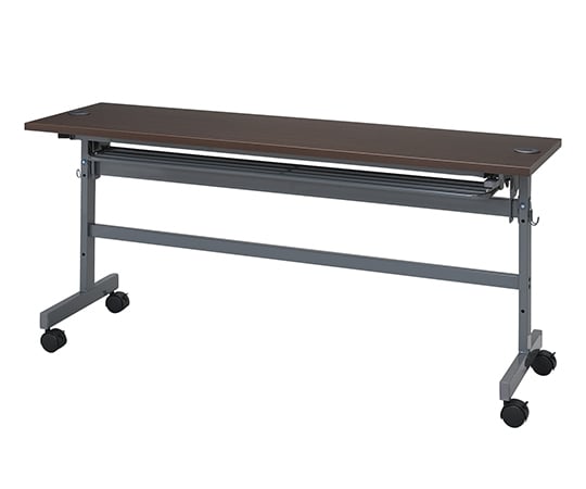 【組立】アール・エフ・ヤマカワ3-5924-01配線機能付きフォールディングテーブル1500×450×700ダークブラウン【1個】(as1-3-5924-01)