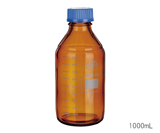 3-6006-03 ネジ口メディウム瓶 （遮光） 500mL 2070H/500