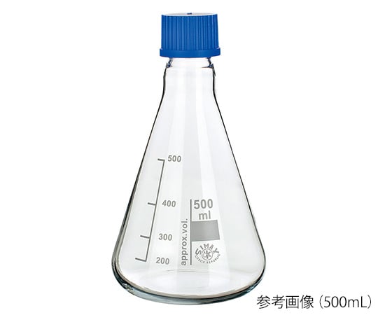 三角フラスコ キャップ付 100mL 8023C/100