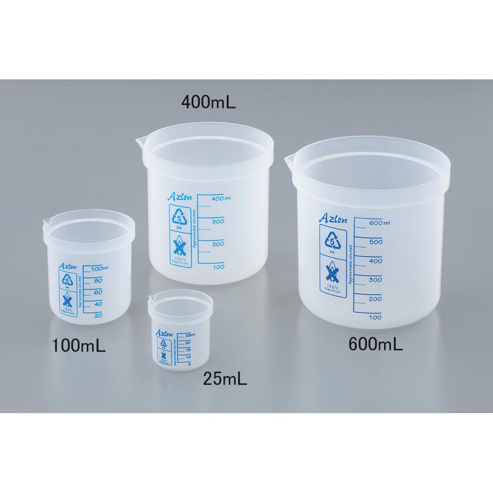 ［取扱停止］リブ付ポリプロビーカー Azlon 100mL BDA224Pas1-3-6112-04