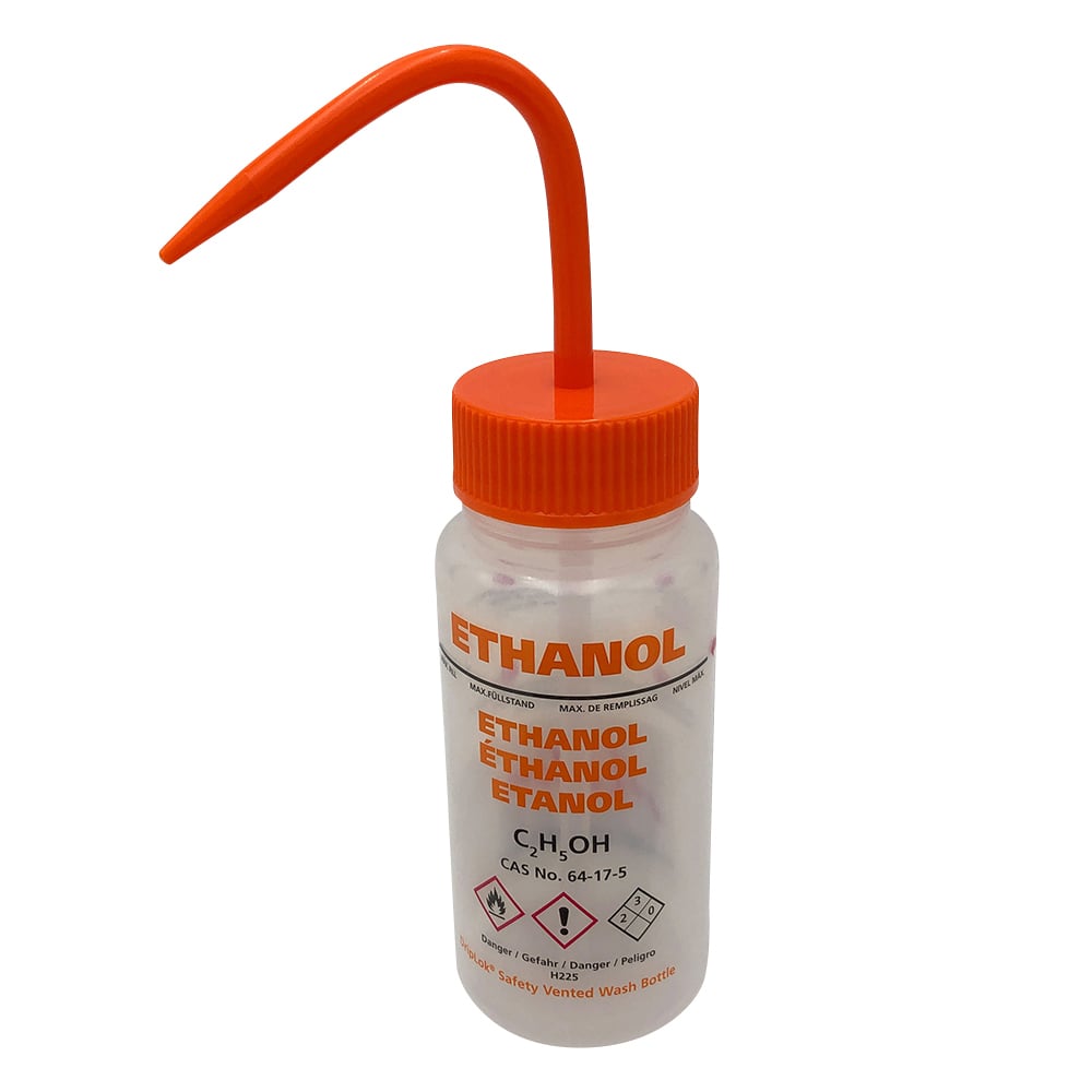 薬品標識広口洗浄瓶 （Azlon） 250mL エタノール WGW535VTML