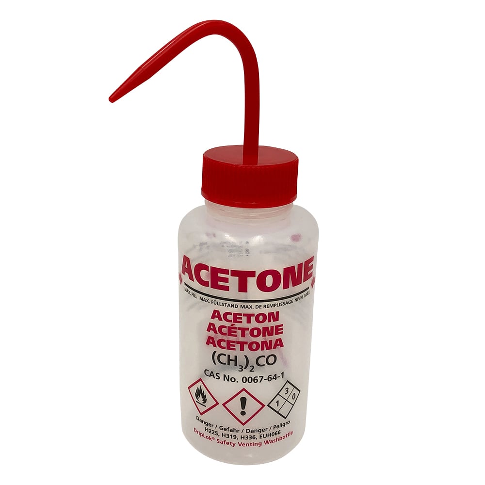 薬品標識広口洗浄瓶 （Azlon） 500mL アセトン WGW537VTML