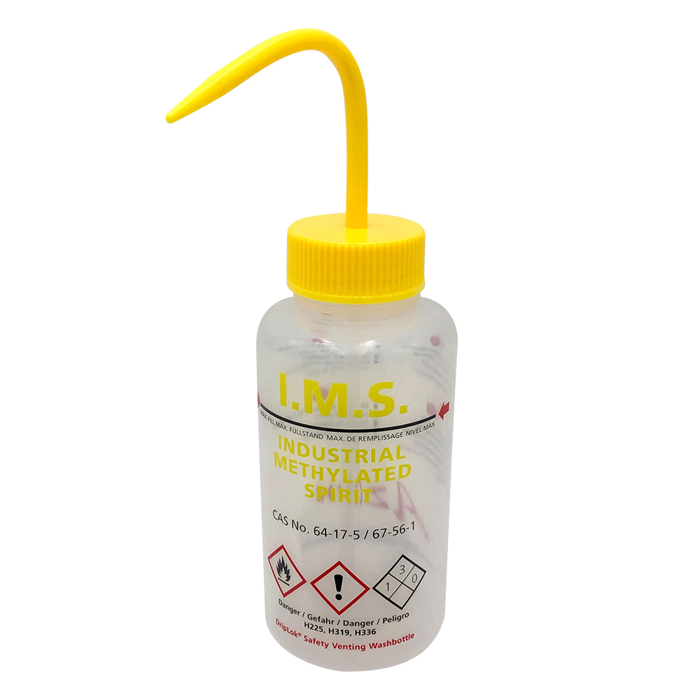 薬品標識広口洗浄瓶 （Azlon） 500mL 工業用アルコール WGW540VTML