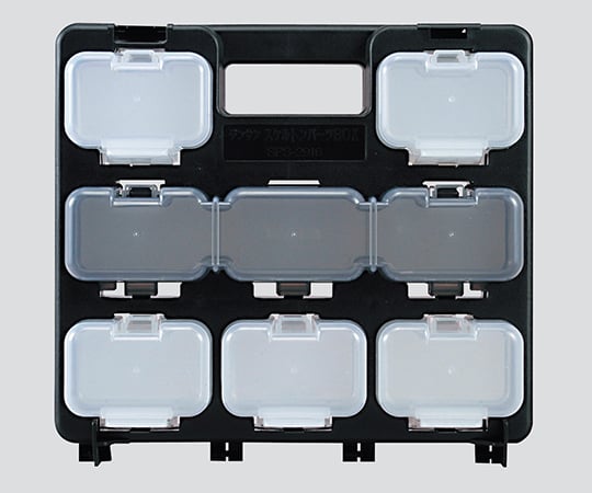 ジェフコム3-6123-06スケルトンパーツボックス(フレーム黒・小箱:透明×10個・トリプルタイプグレー×2個)【1セット】(as1-3-6123-06)