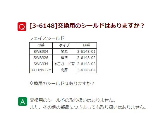 3-6148-04 フェイスシールド 肉厚 B911N922M