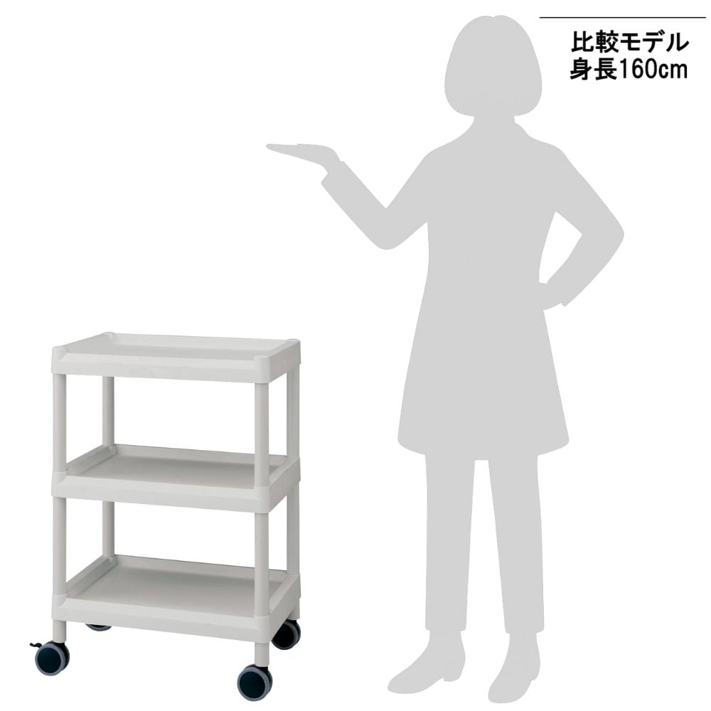 3-6495-03 モバイルイージーカート 3段 540×370×805 グレー ME11B