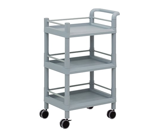 【組立】アズワン3-6497-06モバイルストレージカート3段610×370×885（ガード枠・ハンドル付）【1個】(as1-3-6497-06)