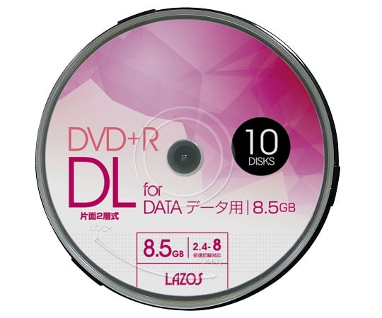 3-664-05 ブランクメディアディスク DVD+R DL データ用 10枚スピンドル L-DDL10P