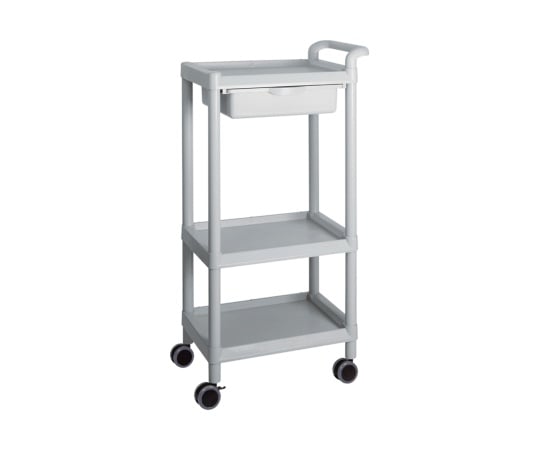 【組立】アズワン3-6641-04モバイルイージーカート（トールタイプ／レギュラー31）グレー3段引出しあり【1個】(as1-3-6641-04)