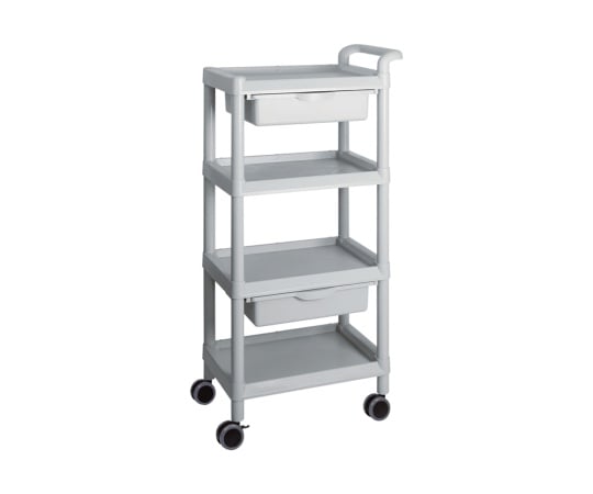 【組立】アズワン3-6641-06モバイルイージーカート（トールタイプ／レギュラー31）グレー4段引出しあり【1個】(as1-3-6641-06)