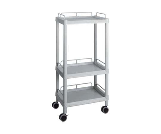 【組立】アズワン3-6641-08モバイルイージーカート（トールタイプ／レギュラー31）グレー3段ガード枠あり【1個】(as1-3-6641-08)