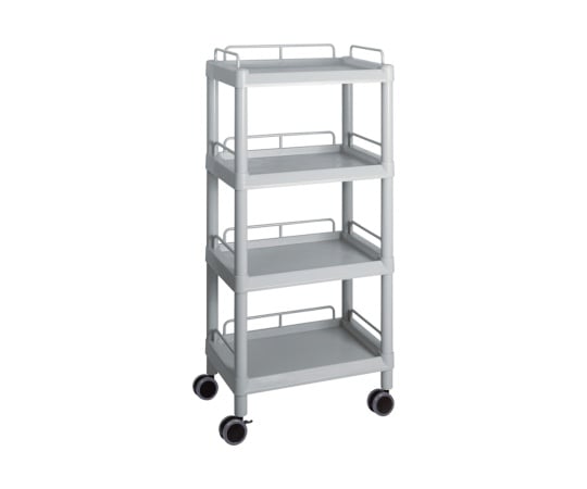 【組立】アズワン3-6641-09モバイルイージーカート（トールタイプ／レギュラー31）グレー4段ガード枠あり【1個】(as1-3-6641-09)