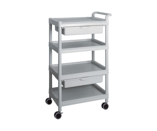 【組立】アズワン3-6643-06モバイルイージーカート（トールタイプ／ワイド32）グレー4段引出しあり【1個】(as1-3-6643-06)