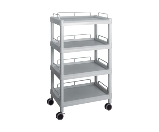 【組立】アズワン3-6643-09モバイルイージーカート（トールタイプ／ワイド32）グレー4段ガード枠あり【1個】(as1-3-6643-09)