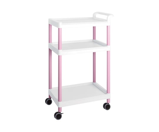【組立】アズワン3-6644-01モバイルイージーカート（トールタイプ／ワイド32）ピンク3段【1個】(as1-3-6644-01)