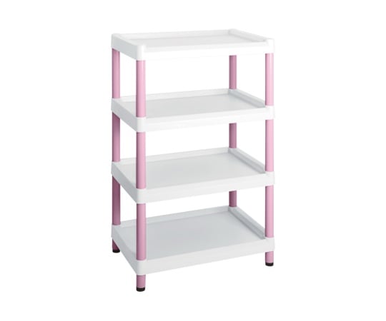 【組立】アズワン3-6644-10モバイルイージーカート（トールタイプ／ワイド32）ピンク4段【1個】(as1-3-6644-10)