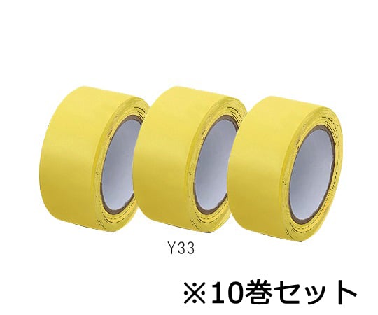 3-6672-52 ラインテープ 幅48mm×長さ33m 黄 10巻入 Y33×10v＞