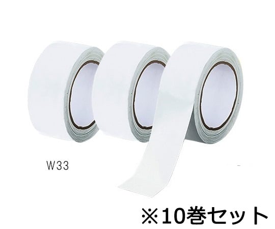 3-6672-53 ラインテープ 幅48mm×長さ33m 白 10巻入 W33×10v＞