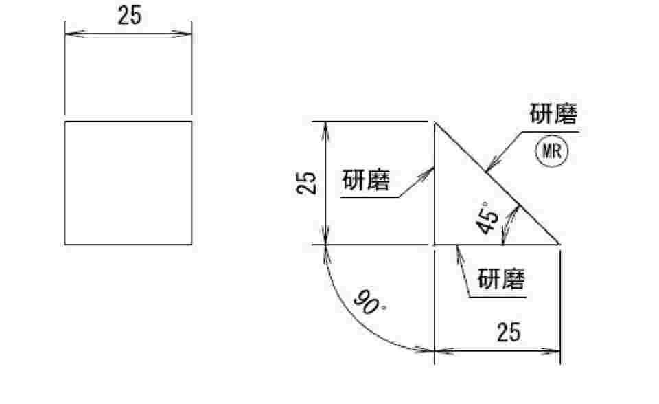 3-6897-05 90°直角プリズムミラー 25×25×25mm 【AXEL】 アズワン