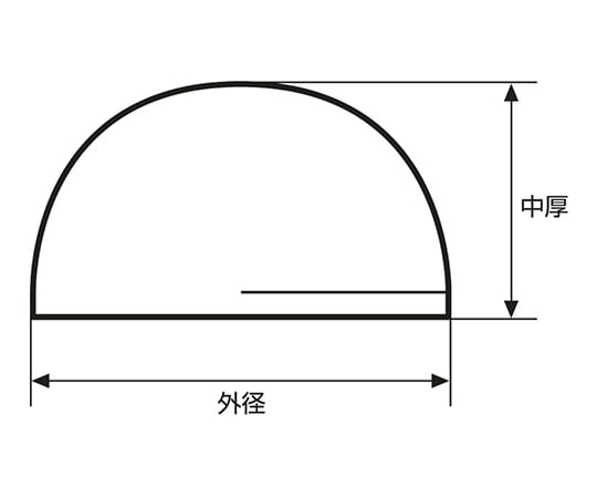 3-6932-01 半球レンズ φ2mm 焦点距離:1.93mm