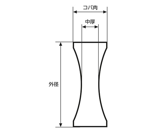 3-6966-01 両凹レンズ φ5mm 焦点距離:-5mm バックフォーカス:-5.32mm 材質:B270