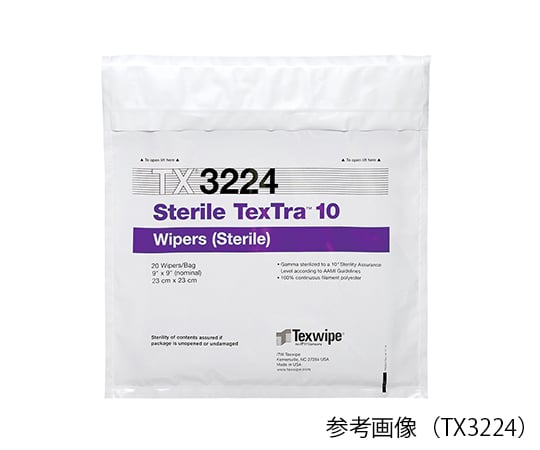 【滅菌】【クリーンパック】テックスワイプ（Texwipe）3-6990-14　滅菌テクストラ10　Sterile　TexTra?10　310×310mm　100枚入 TX3225