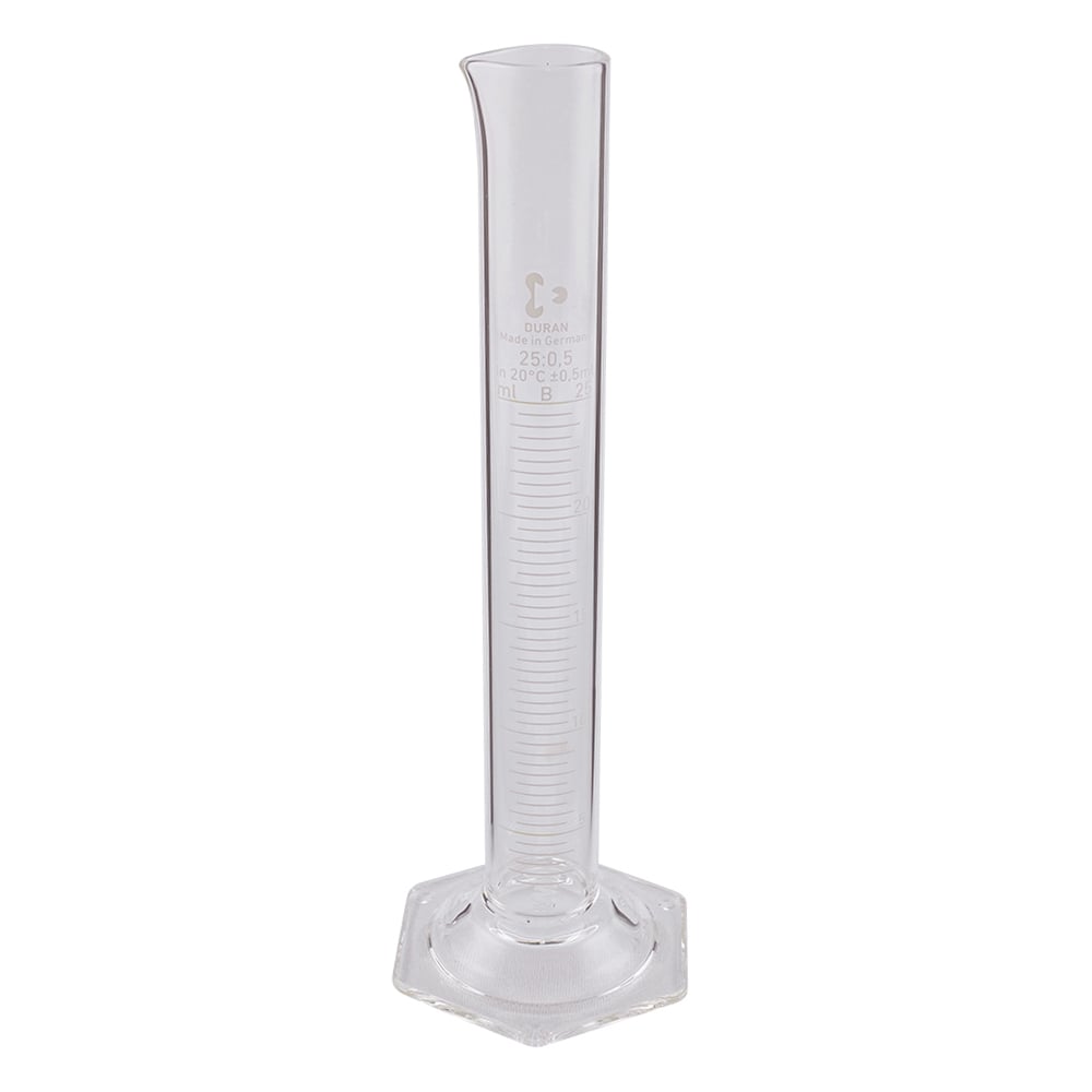 メスシリンダー DURANR 25mL 英語版校正証明書付