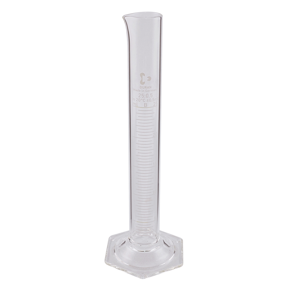 メスシリンダー DURANR 25mL 中国語版校正証明書付