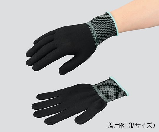 アズピュア（アズワン）3-7380-01　アズピュアインナー手袋ブラック　オーバーロック・ポリエステル製　LL　10双入　