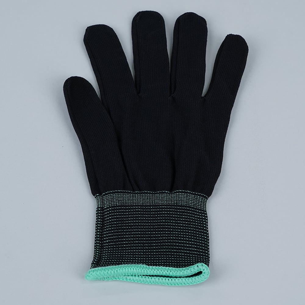 アズピュアインナー手袋ブラック　オーバーロック・ポリエステル製　M　10双入