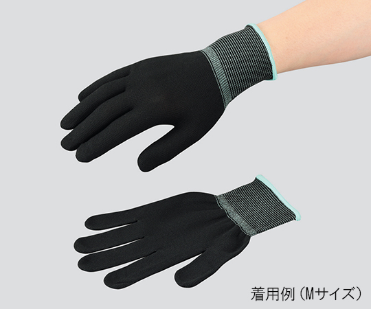 アズピュア（アズワン）3-7387-01　アズピュアインナー手袋ブラック(オーバーロック・ナイロン製)　LL　10双入　
