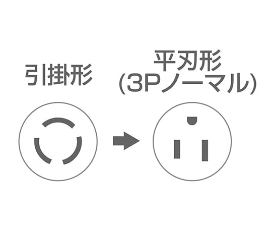 3-7530-03 変換アダプタ 引掛→3P(平刃形)変換アダプタ TAP-AD6N