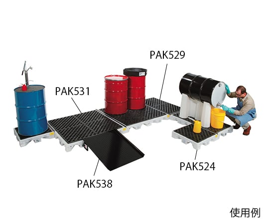 3-7678-01 ピグ(R)ポリモジュラースピルデッキ 660×660×146 mm PAK524