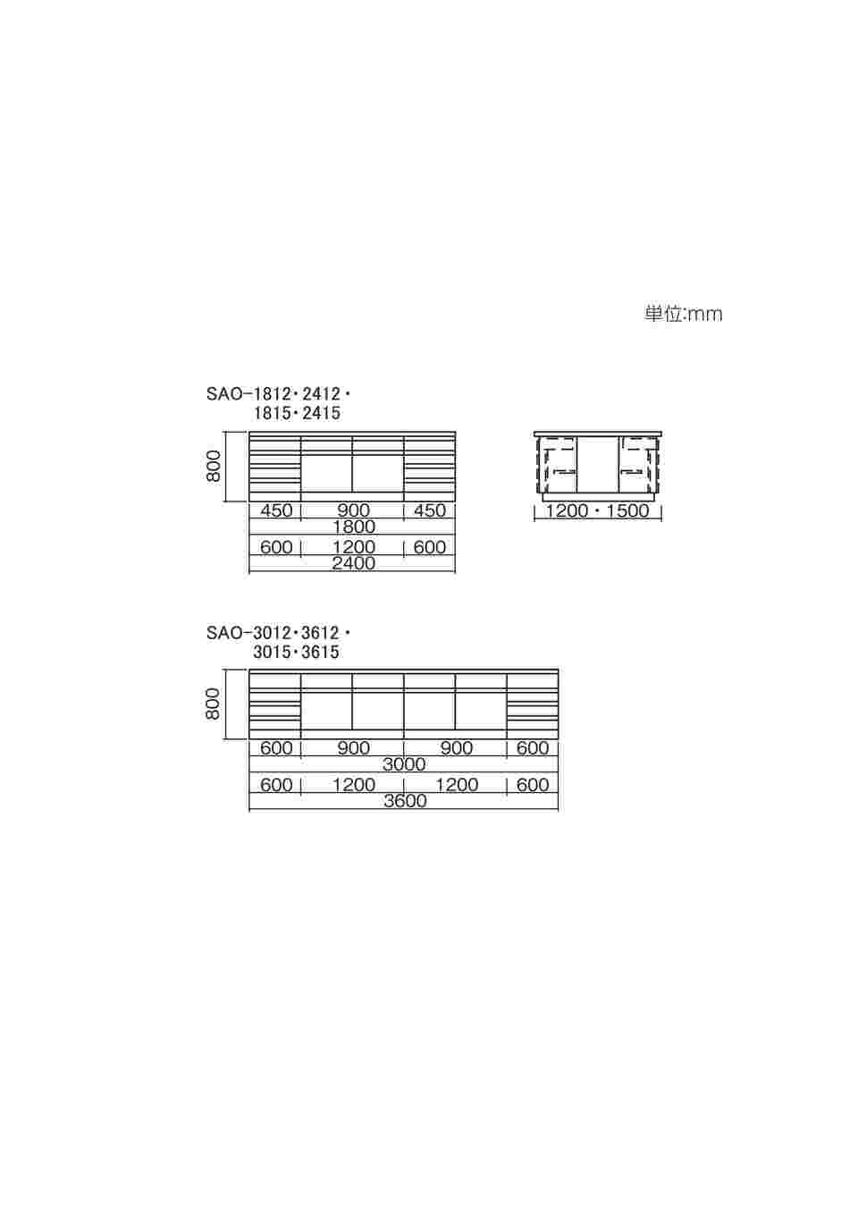 3-7766-02 中央実験台 木製タイプ (2400×1500×800mm) SAO-2415 【AXEL