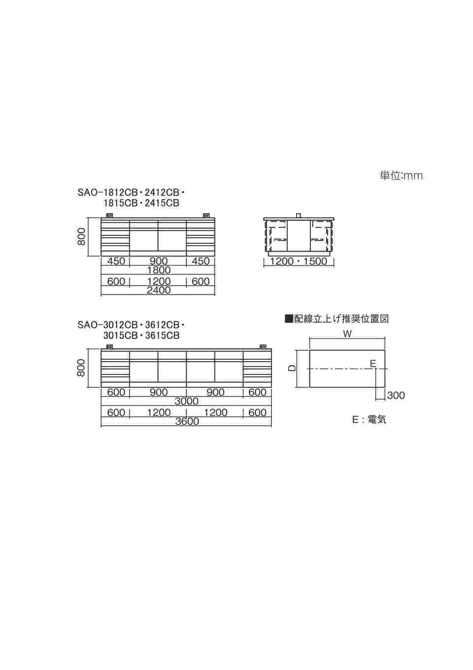 3-7767-01 中央実験台 (木製タイプ) 1800×1200×800 mm SAO-1812CB