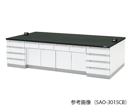 【大型商品※送料別途】アズワン3-7767-02　中央実験台 (木製タイプ) 2400×1200×800 mm　SAO-2412CB