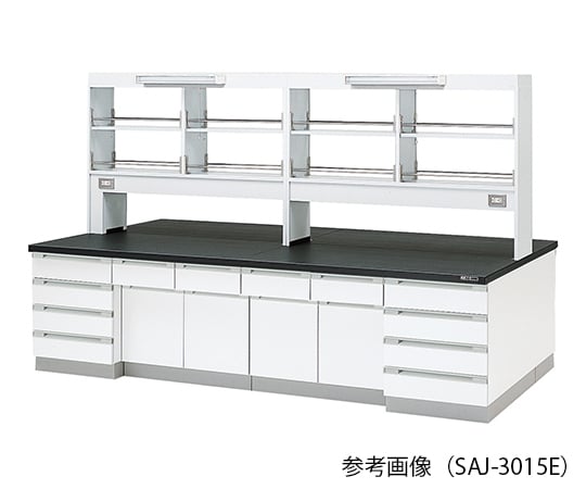 【大型商品※送料別途】アズワン3-7777-01　中央実験台 (木製タイプ) LED照明付 1800×1200×800/1870 mm　SAJ-1812E