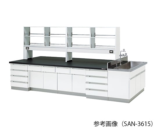 【大型商品※送料別途】アズワン3-7781-01　中央実験台 (木製タイプ) 2400×1200×800/1800 mm　SAN-2412