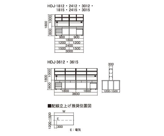3-7860-01 中央実験台 (フレ-ムタイプ) 1800×1200×800/1800 mm HDJ
